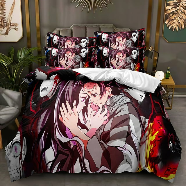 Cartoon Japanese Comic Series Ghost Blade Three-piece Set Duvet Cover Sanding Kit Warm Package A Good Night‘s Sleep