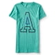 thumbnail image 1 of Aeropostale - Playera gráfica con logo para mujer, verde, extra pequeña Aeropostale  Camiseta gráfica, 1 of 2