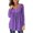 Purple, variant on Lolmot Womens Casual Round Neck Button Tops Mid-length Long Sleeve Flowy Tunic Blouses Hide Belly T-Shirts Comfy Solid Color Plus Size Spring Summer Fall Tops