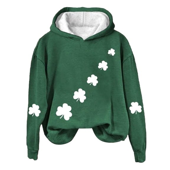 Guluxicc Womens Long Sleeve Hoodies Spring St. Patrick's Day Printed Sweatshirts Casual Loose Pullovers Women's Tops, 3XL