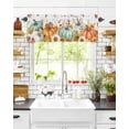 thumbnail image 6 of Fall Pumpkin Valances for Windows Kitchen Curtains Thanksgiving Autumn Sunflower Rod Pocket Window Valance, Orange Short Topper Window Curtain Treatment for Living Room Bedroom, 1 Panel, 54 by 18 in, 6 of 6