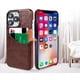 thumbnail image 2 of Funda tipo cartera para iPhone 13 Pro Max con tarjetero de cuero de doble capa, funda protectora a prueba de golpes diseñada para iPhone 13 Pro Max (marrón), 2 of 5