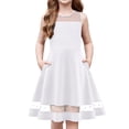 thumbnail image 6 of Arshiner Girls Elegant Dresses Sleeveless Round Neck A-line Party Dance Graduation Mesh Dress, 6 of 6
