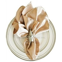 Wedding Linens Inc. (10pcs) 20'' x 20" Heavy Duty Satin Table Napkins Napkin for wedding Party Decorations Events - Champagne