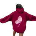 thumbnail image 4 of Chandail à Capuche Imprimé à Manches Longues pour Femmes, Ample, Oversize, Chandail, Blouse, 4 of 5