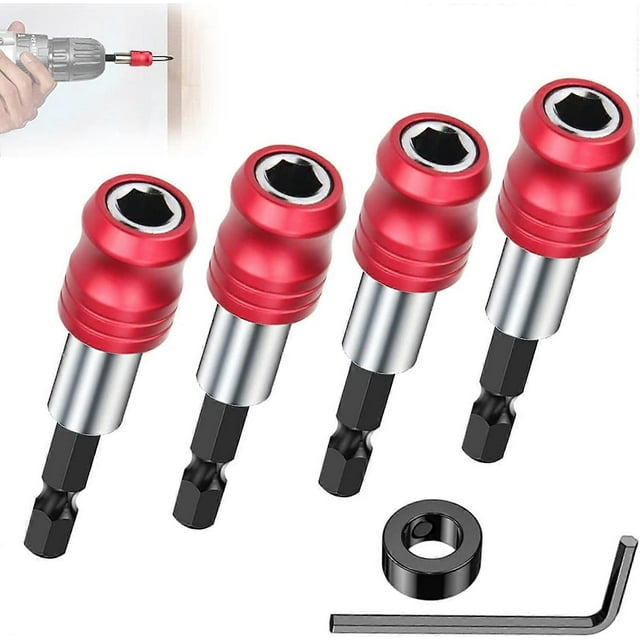 Magnetic Bit Holder, 1/4" 60mm Impact Driver Bit Holder, 4 Pieces Hex Shank Magnetic Screwdriver Bit Holder, Magnetic Screwdriver