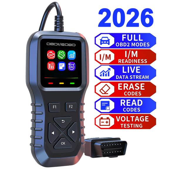 Merryhome Car OBD2 Scanner,Auto Diagnostic Tool,Car Code Reader for Check Engine Light,Real-Live Data,Freeze Frame with Colorful Screen,Multilingual Plug & Play for All OBDII & EOBD Vehicles