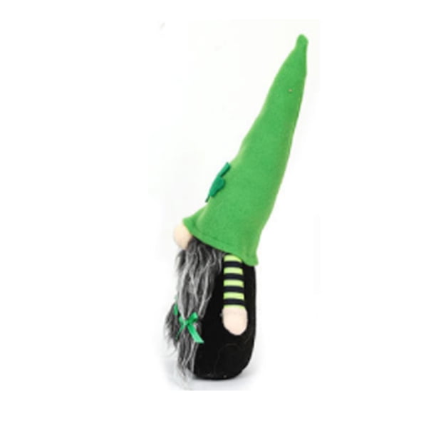 Toystoory Sombrero verde Rudolf Muñeca sin rostro Día de San Patricio Decoración del festival Niños Niñas Sin pierna Adorno Gnomo Decoración de Kits de decoración para fiestas Muchachas Toystoory HA070622-02