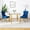 Gold Table+2 Gold-Blue Chairs, variant on 5-Piece Round Dining Table Set, Modern Glass Table Irregular Table Legs, and 4 Velvet Tufted Chairs for Kitchens, Living Rooms, Small Spaces(Silver)