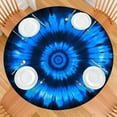 thumbnail image 2 of Blue Tie Dye Spiral Pattern Round Fitted Tablecloth with Elastic Edge,Dining Table Cover Waterproof,Outdoor Round Tablecloth for Camping,Dining,Indoor and Outdoor, 2 of 7