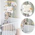 thumbnail image 2 of Wind chimes, wood with felt balls cloud girl bed bell hanging for crib (white), 2 of 5