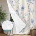thumbnail image 6 of Blue Floral Shower Curtain - Water Repellent Fabric Shower Curtains Washable, Vintage Wildflowers Pastoral Botanical Retro Beige Decorative Polyester Cloth Bathroom Curtains Modern Bath Decor 36"x72", 6 of 8