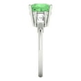 thumbnail image 3 of Three-Stone Engagement Ring for Women - 3ct Simulated Green Diamond in 18K White Gold Promise Ring, 3 of 6
