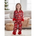 thumbnail image 5 of Cjfdfy Toddler Baby Girl Christmas Silk Stain Pajamas Set Kids Girl PJS Set Sleepwear Spring Fall Winter Clothes Candy Cane Long Sleeve Button Down Shirt with Long Pants Set Loungewear Homewear 1-7Y, 5 of 9