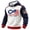 01-White, variant on IWRICH Men's USA 250th Anniversary Waffle Hoodie Patriotic USA Flag Shirt 4th of July Hooded Sweatshirt Long Sleeve Color Block Tops with Pocket 05-Black XL