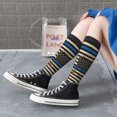 thumbnail image 7 of Women's Knee High Socks Distressed Thin Blue Line Flag Outdoor Casual Tube Socks, 7 of 7