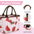 thumbnail image 3 of Tirrinia Adult Kid Lunch Bags, Women Men Large Oxford Lunchbox for Office, Beach, Picnic, School, Cute Soft Lunch Bag Tote, 10 Soda Cans Capacity，Pink Watermelon, 3 of 8