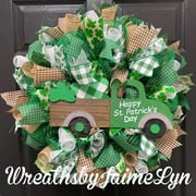 Hanety St Patricks Day Decorations,St. Patrick's Day,St Patrick's Day Wreath Welcome To My Home As A Guest Door Hanging Decorative OrnamentGreen Wreath