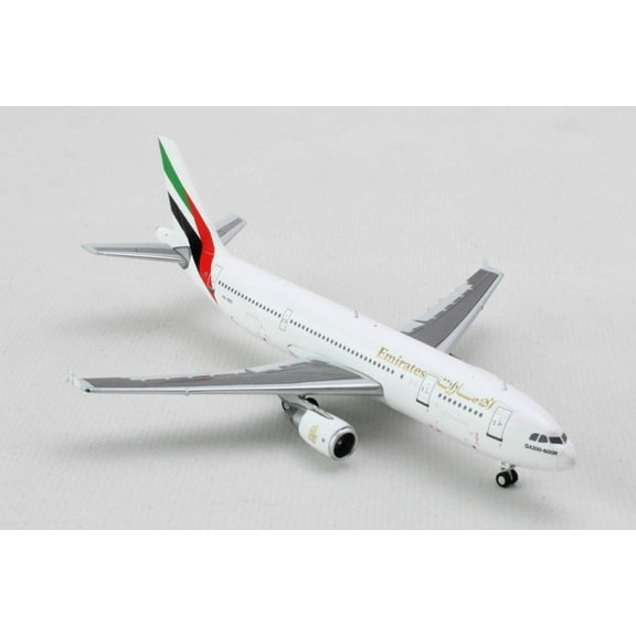 Airbus A300-600R Commercial Aircraft "Emirates Airlines" White with Striped Tail 1/400 Diecast Model Airplane by GeminiJets