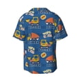 thumbnail image 2 of Vsdgher Construction Vehicles Print Men's Wrinkle Free Untucked Cuban Shirt Business Casual Button Down Shirts Short Sleeve Shirt, 2 of 7