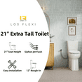 thumbnail image 2 of Los Flexi 21 Inch Extra Tall Two-Piece Skirted Toilet with 1.1/1.28 GPF Dual Flush, Elongated Bowl, Soft-Close Seat & 12" Rough-In, 2 of 13