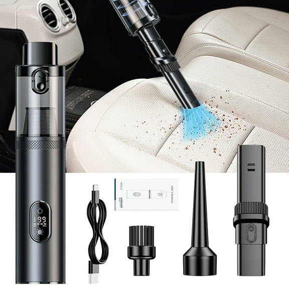 MDHAND V12 Cordless Car Vacuum Cleaner Suction Power 14000PA, 4 in 1 Portable Mini Vacuum Cleaner, Type-C Charging, 2 Suction Modes, Handheld Vacuum Cleaner for Car, Office Desk, Keyboard, Black