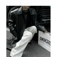 thumbnail image 6 of PU Leather Trench Coat For European (M, Black), 6 of 9