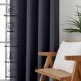 thumbnail image 3 of MKHILL Vela Black Blackout Tier Curtains 24 Inch 2 Panels, Thermal Insulated Room Darkening Rod Pocket Cafe Curtains for Kitchen Sink Bathroom Small Window Camper, Each 30"W x 24"L, 3 of 10