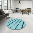 thumbnail image 3 of Ahgly Company Indoor Round Patterned Blue Ivy Blue Area Rugs, 8' Round, 3 of 6
