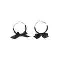 thumbnail image 4 of No Boundaries Black Fabric Bow Hoop Earrings, Women’s, 4 of 4