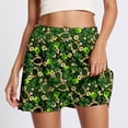 thumbnail image 7 of XIAONU Womens Shamrock Gold Ring Mini Skort High Waist Flared Wrap Front Skort Festive St Patricks Day Celebration Skort, 7 of 7