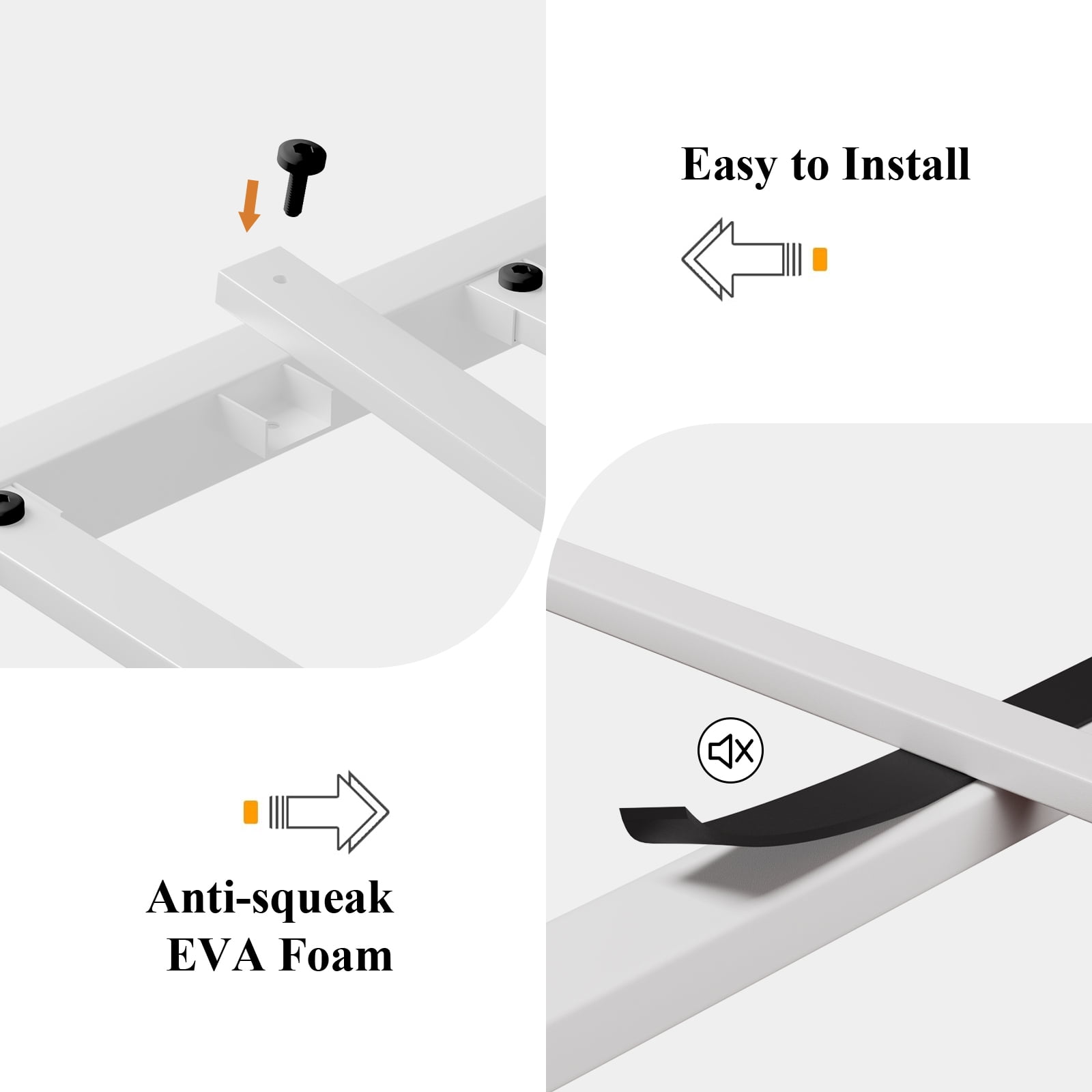 EBERY Full Metal Platform Bed Frame with Headboard and Footboard, Sturdy Steel Slat Support, Easy Assembly, White