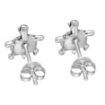thumbnail image 3 of Cute Little Sterling Silver Turtle Reconstructed Black Onyx Stud Earrings, 3 of 5