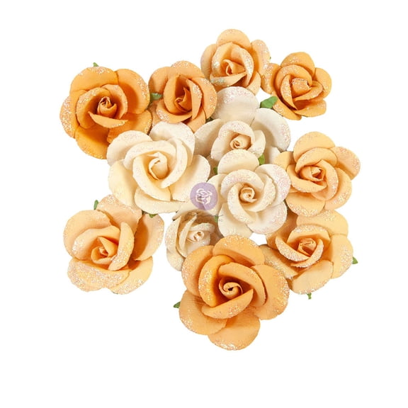 Prima Marketing Mulberry Paper Flowers-Rising Fire/Diamond