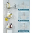 thumbnail image 4 of Corner Shower Caddy Tension Pole, Adjustable Shower Organizer Corner with 4 Shelves, No Drilling Shower Shelf for Inside Shower, Shower Rack for Shower Storage,39.2 to 113 Inch Height, Silver, 4 of 6
