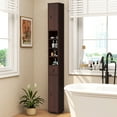 thumbnail image 4 of Gymax Tall Slim Bathroom Storage Cabinet Linen Tower w/Drawer Adjustable Shelves Brown, 4 of 10