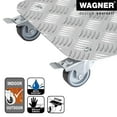 thumbnail image 2 of Wagner 11.4" Silver Square Diamond Plated Aluminum Plant Caddy – Soft Casters, 330 lbs Capacity, 2 of 5
