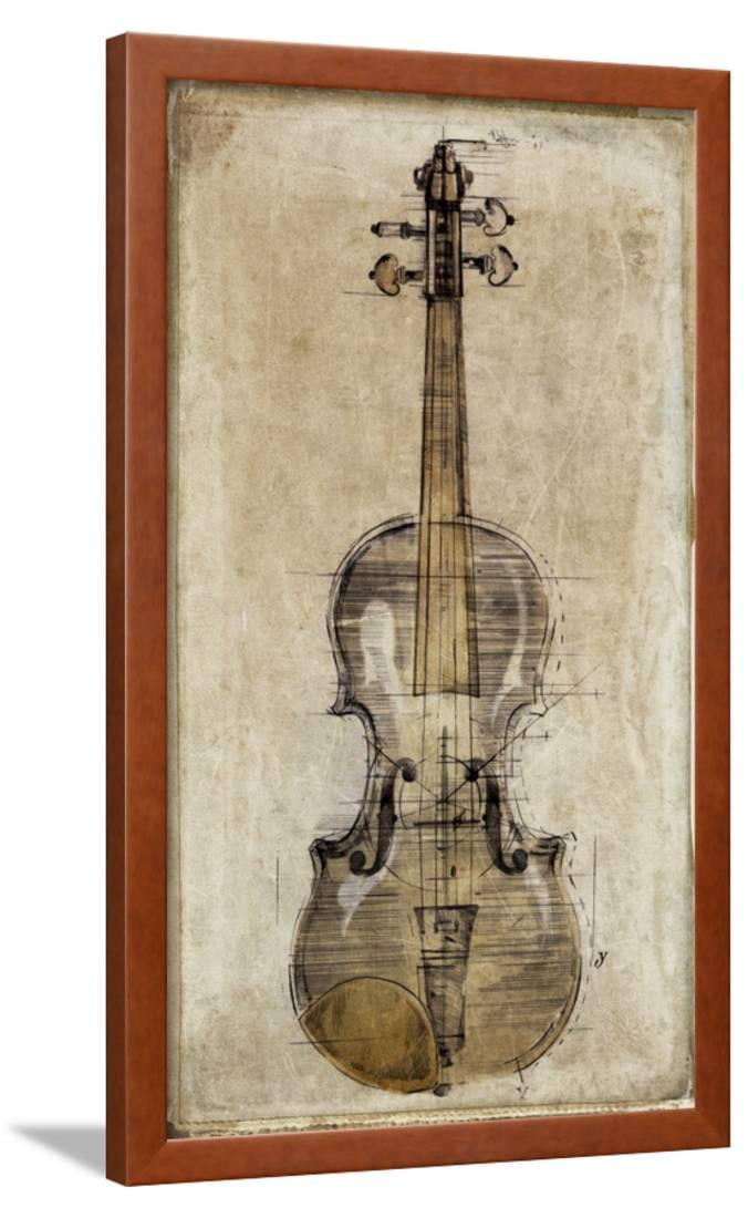 Violin 3 Framed Print Wall Art By Symposium Design