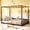 Black+Canopy, variant on Bellemave Twin Size Montessori House Bed, Metal Floor Bed with Guardrails and Roof, Playhouse for Kids Teens Girls Boys (White)