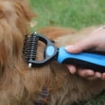thumbnail image 3 of Pet Clearance! Pet Grooming Brush - Double Sided Dematting Undercoat Rake for Dogs and Cats, Extra Wide Pet Brush to Reduce Shedding by 95%(Pink), 3 of 9
