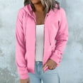 thumbnail image 5 of XINXIAOO Womens Hoodies Long Sleeve Hoodies for Women Zip up Cozy Sweatshirts for Women Pink Crewneck Sweatshirt Womens Fall Fashion Streetwear, 5 of 6