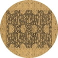 thumbnail image 1 of Ahgly Company Indoor Round Oriental Brown Industrial Area Rugs, 3' Round, 1 of 4