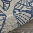 Lr Home 5' x 7' Gray and Blue Fallen Leaves Outdoor Rug