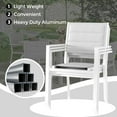 thumbnail image 6 of Emorefun Stackable Patio Chairs, Metal Outdoor Chairs with Armrest & Wider Seat for Balcony, Garden, Backyard, White/Light Gray (Set of 4), 6 of 8