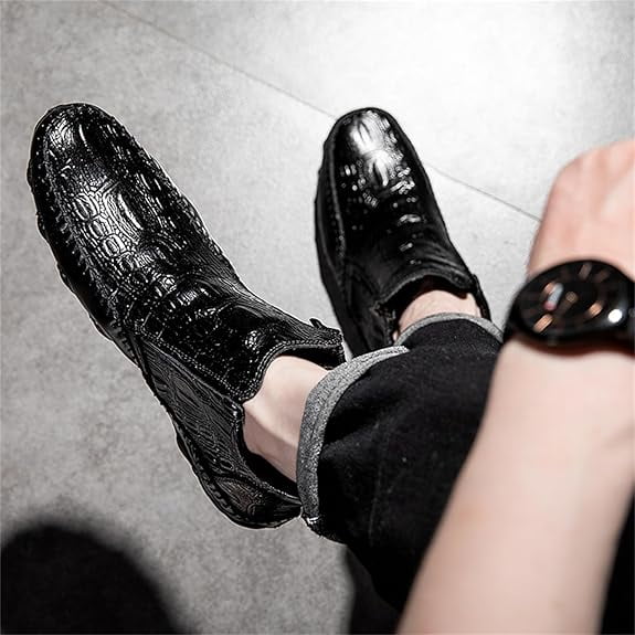 chinese dress ladies Luxury Men Ankle Boots Shoes Black Brown Crocodile Printed Zipper Chelsea  Double Buckle Genuine Leather Dress Boots Men's Shoes main image 0