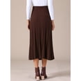thumbnail image 4 of DARING DIVA Women's Sweater Pleated A Line Knit Midi Skirt X-Large Brown, 4 of 6