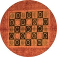 thumbnail image 1 of Ahgly Company Indoor Round Abstract Orange Modern Area Rugs, 7' Round, 1 of 4