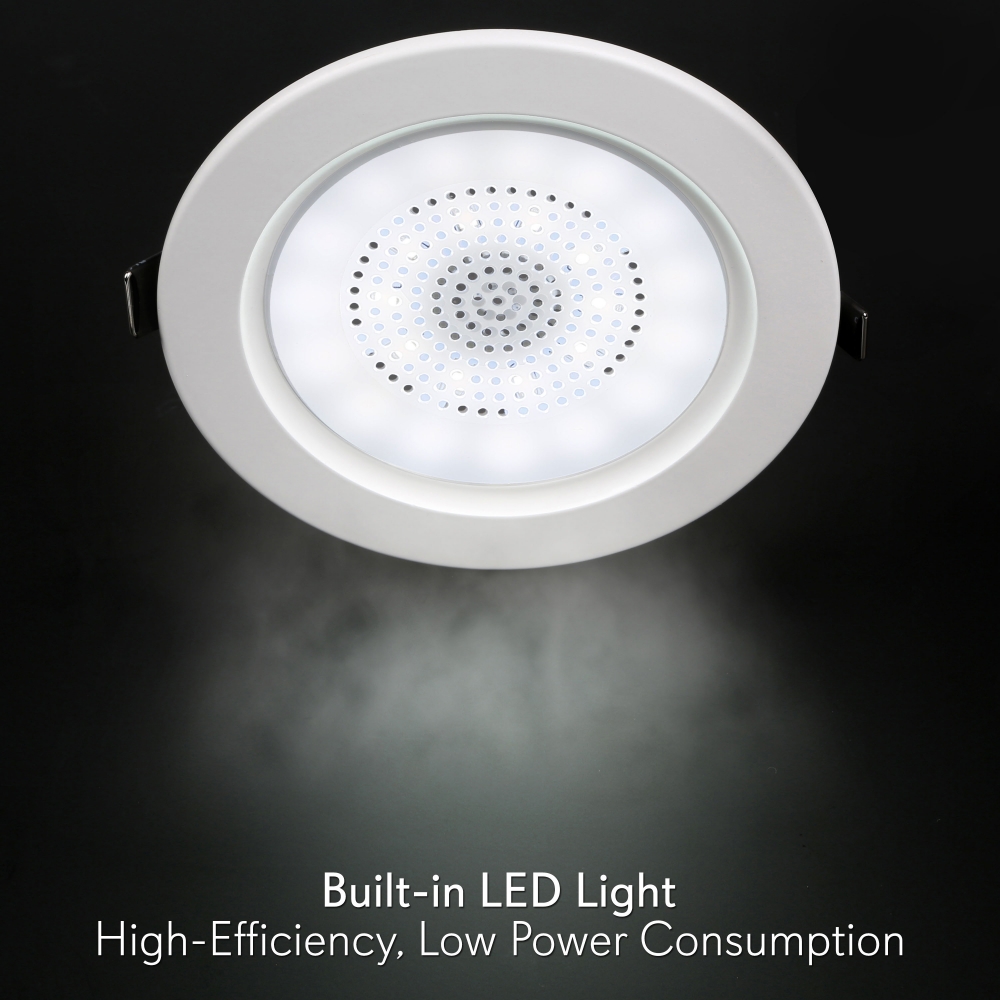 Pyle 4” Pair Bluetooth Flush Mount In-wall In-ceiling 2-Way Home Speaker System Built-in LED Lights - image 3 of 4