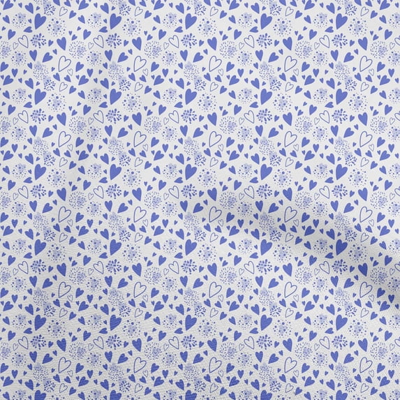 oneOone Silk Tabby Medium Blue Fabric Heart Sewing Craft Projects Fabric Prints By Yard 42 Inch Wide