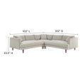 thumbnail image 5 of Sectional Sofa Couch, Ivory White, Fabric, Living Kitchen Cafe Bistro Hospitality Restaurant, Modern Contemporary HB36285, 5 of 6